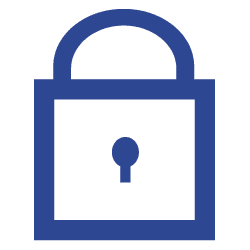 Icon blau Datenschutz